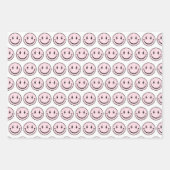 ワンハッピーベビーガールズピンクファースト誕生日 ラッピングペーパーシート (正面2)