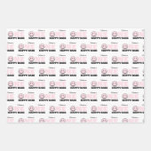 ワンハッピーベビーガールズピンクファースト誕生日 ラッピングペーパーシート (正面)