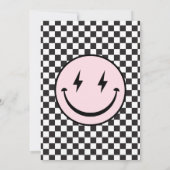 ワンハッピーベビーガールズピンクファースト誕生日 招待状 (裏面)