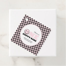 ワンハッピーベビーガールズピンク1歳の誕生日 フェイバータグ