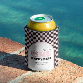 ワンハッピーベビーガールズピンク1歳の誕生日 缶クーラー