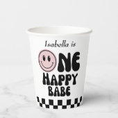 ワンハッピーベビーガールファースト誕生日 紙コップ (裏面)