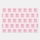 ワンハッピーベビーハッピーフェイスクピンク ラッピングペーパーシート (正面)