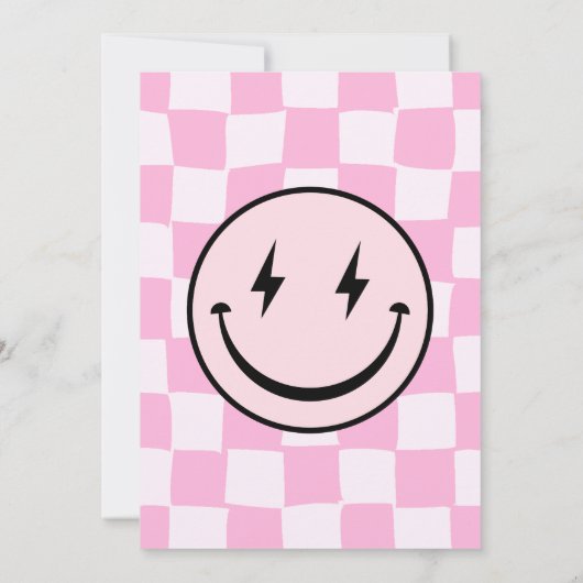 ワンハッピーベピンクガールズ誕生日招待状 招待状 (裏面)