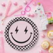 ワンハッピーベピンクハッピーバースデー顔1st誕生日 ペーパープレート (パーティー)