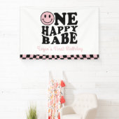 ワンハッピーベーブウェーブハッピースマイルガール1st誕生日 横断幕 (インサイチュ)