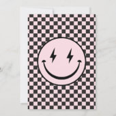 ワンハッピーベー市松模様にガールファースト誕生日 招待状 (裏面)