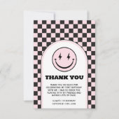 ワンハッピーベー誕生日フォトフラットサンキューカード サンキューカード (正面)