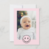 ワンハッピーベー誕生日フォトフラットサンキューカード サンキューカード (裏面)