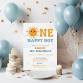 ワンハッピーボーイファースト誕生日招待状サンテーマ 招待状