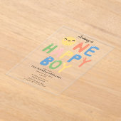 ワンハッピーボーイ誕生日招待状1stバースデーサン アクリル招待状 (レイダウン)