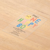 ワンハッピーボーイ誕生日招待状1stバースデーサン アクリル招待状 (レイダウン)