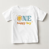 ワンハッピーボーイBoho Sun 1st誕生日 ベビーTシャツ (正面)