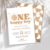 ワンハッピーボーホサンファースト誕生日招待状 招待状