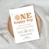 ワンハッピーボーホサンファースト誕生日招待状 招待状