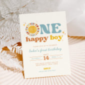 ワンハッピーボーホサンファースト誕生日招待状 招待状