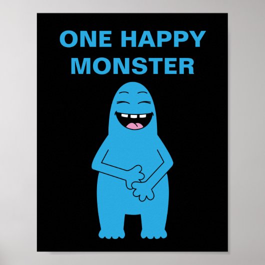 ワンハッピーモンスターハロウィーン誕生日カスタム文字 ポスター (正面)