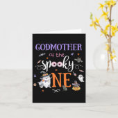 ワンハロウィン不気味幽霊のゴッドマザー カード (黄色い花)