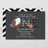 ワンハロウィーン秋1st誕生日パーティの招待状 招待状 (正面/裏面)