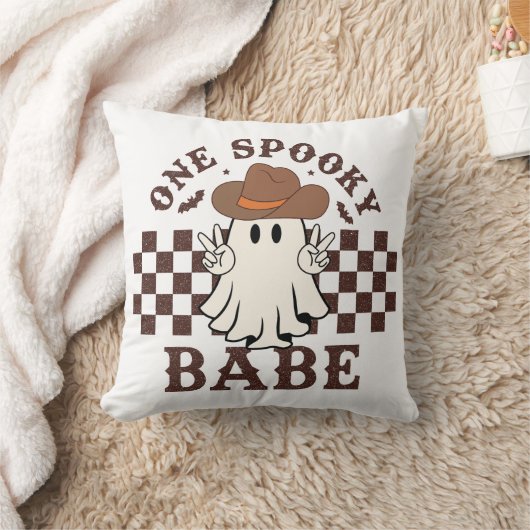 ワンバベ不気味ウェスタン女性のカーボーイベビー誕生日 クッション (ブランケット)