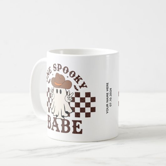 ワンバベ不気味ウェスタン幽霊女性のカーボーイ誕生日 コーヒーマグカップ (正面左)