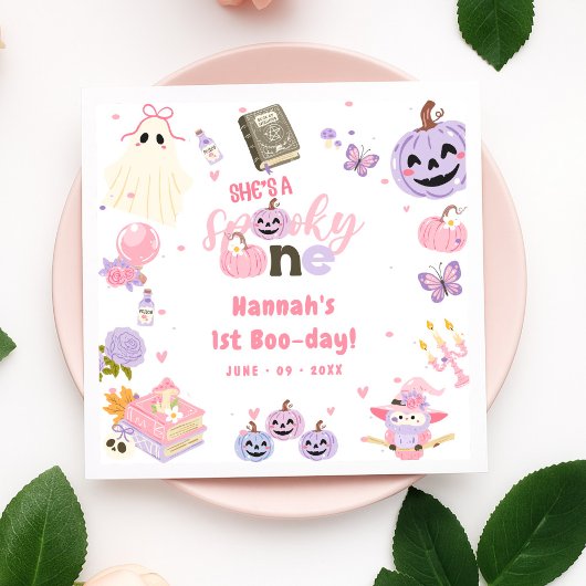 ワンバベ不気味キュートなハロウィーン幽霊1日 スタンダードカクテルナプキン