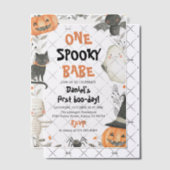ワンバベ不気味キュートなハロウィーン幽霊1日 ベラム紙招待状 (オフセット (招待状))