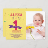 ワンバースデーパーティーフォト招待状 招待状 (正面/裏面)