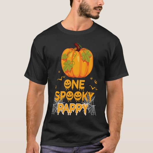 ワンパピー不気味パパファミリーハロウィンマッチング Tシャツ (正面)