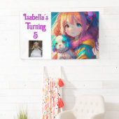 ワンパーソナライズされたかわいらしコの女の子 横断幕 (インサイチュ)