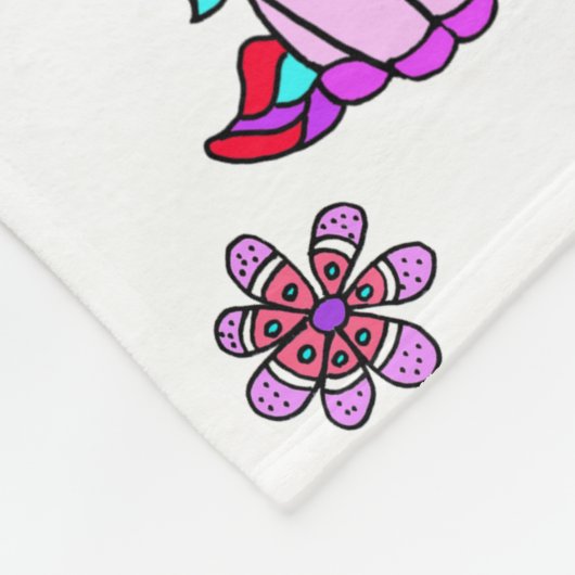 ワンパーソナライズされたコーンとBow Purple フリースブランケット (角)