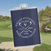 ワンパーソナライズされたネイビーブルーのゴルフホール フラスク