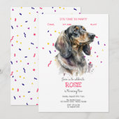 ワンパーティしよう、犬の誕生日パーティ 招待状 (正面/裏面)