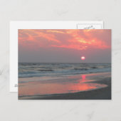 ワンパーフェクトサンセット – Oak Island, NC ポストカード (正面/裏面)