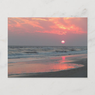 ワンパーフェクトサンセット – Oak Island, NC ポストカード