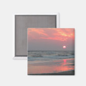 ワンパーフェクトサンセット – Oak Island, NC マグネット (正面/裏面)