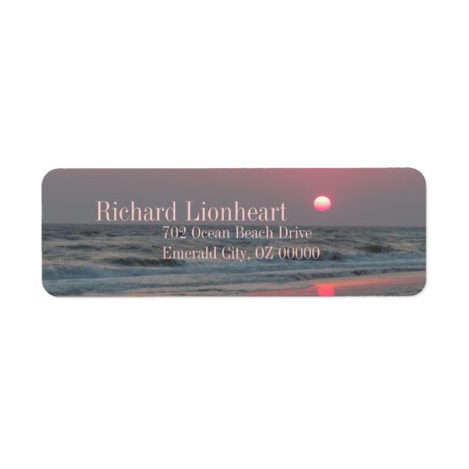 ワンパーフェクトサンセット – Oak Island, NC ラベル (正面)