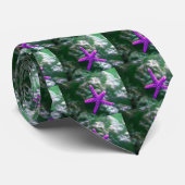 ワンパープルスターフィッシュロッキービーチ模様 ネクタイ (ロール)