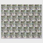 ワンビシを手に持つネズミ ラッピングペーパー (フラット)