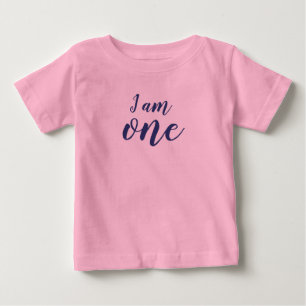 ワンピンクガールチュチュお誕生日 ベビーTシャツ