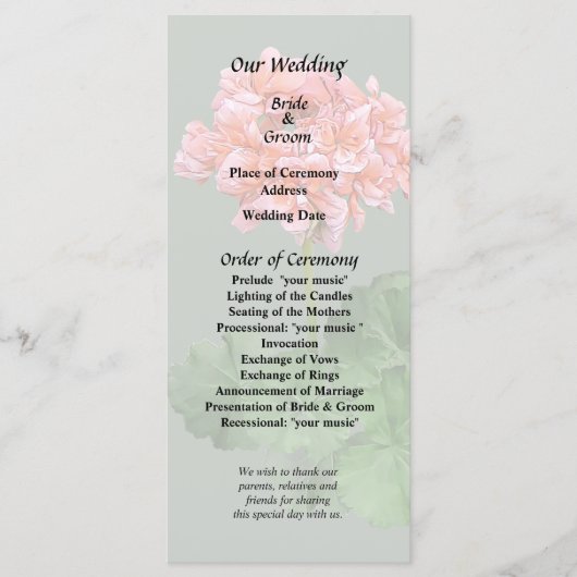 ワンピンクゼラニウム プログラム (正面)