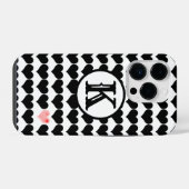 ワンピンクハート(イニシャル) iPhoneケース (裏面横)