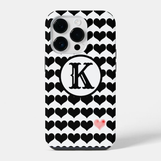 ワンピンクハート(イニシャル) iPhoneケース (裏面)