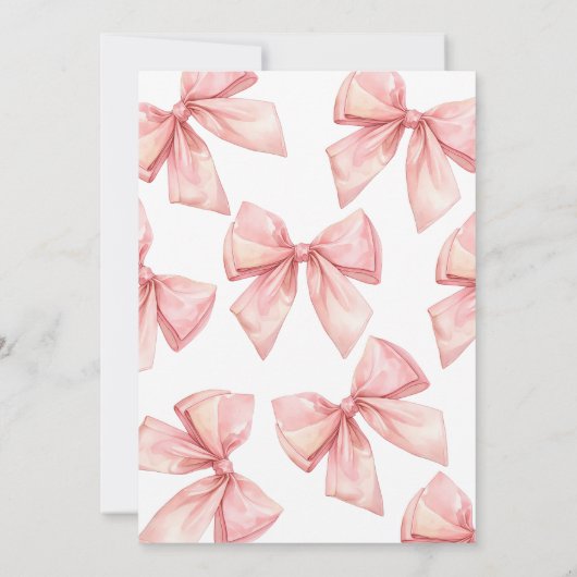 ワンピンクボウコケットファースト誕生日 招待状 (裏面)