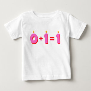 ワンピンク1歳の誕生日のベビーガールTシャツ ベビーTシャツ