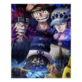 ワンピース、ロー、ルフィ、キッド ポスター