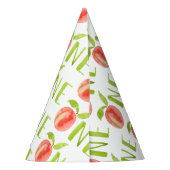 ワンピーチウォーターカラー1stバースデーガール パーティーハット (裏面)