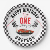 ワンファストレースカーボーイ1st誕生日パーティー ペーパープレート (正面)