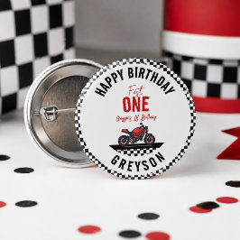 ワンファストレース モーターサイクル ボーイ 1歳の誕生日パーティー 缶バッジ