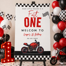 ワンファストレース モーターサイクル ボーイ 1歳 誕生日パーティー